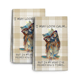 Wovoto owl kitchen towels in plaid design for stylish drying and decor
