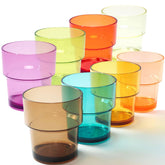 WowProLiv 14 oz red stackable tumbler for family meals, durable and easy to grip.