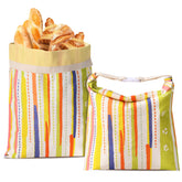 Wozskaf beeswax bread bag XL front view shows breathable fabric for fresh bread.