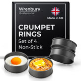 Wrenbury crumpet rings nonstick 3.5-inch for even crumpets and pancakes