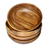 WRIGHTMART acacia 7-inch bowls top view showing natural grain for rustic dining