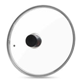 Wulitaotao 12-inch pan lid with tempered glass offers clear visibility while cooking.