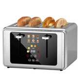 WUNLY 4 Slice Toaster touchscreen panel offers precise browning and visible countdown control.
