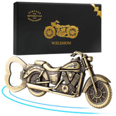 WZLEMOM motorcycle bottle opener closeup showing zinc alloy durability and vintage design