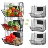 X-cosrack 3-tier wall basket demonstrating spacious kitchen storage and accessibility