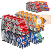X-cosrack 4-tier stackable can rack top view for organized pantry storage.