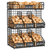 X-cosrack 3-tier egg holder keeps eggs organized on the counter.