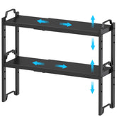 X-cosrack narrow expandable shelf showing adjustable length for versatile cabinet storage.
