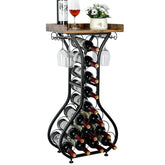 X-cosrack wine rack stand on floor side view, showing 14-bottle capacity