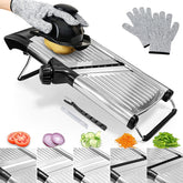 XAYCDEHN Mandoline Slicer front view shows compact design for easy storage.