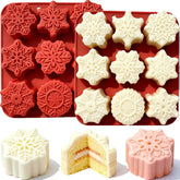 XBYzuzi snowflake silicone mold nine-pattern set for festive chocolates and gifts