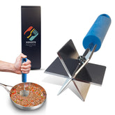 Xidgets stainless steel meat masher with soft-grip handle for comfortable, controlled mashing