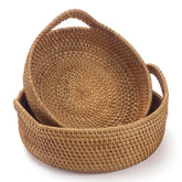 XIMISISE rattan storage basket large for kitchen organization and stylish display.