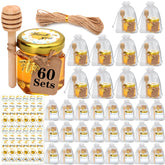 XING-RUIYANG 60-pack hexagonal mini honey jars for elegant wedding and baby shower favors.