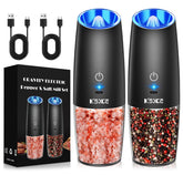 XinXu rechargeable pepper-salt grinder set front view, ready for quick, even seasoning at your table.