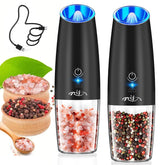 XinXu gravity grinder with LED illumination for precise seasoning.
