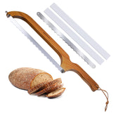 XJHEYLZ sourdough bread knife blade enables even slicing of crusty loaves