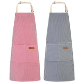 XLSXEXCL 2-pack striped aprons for cooking and crafts
