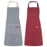 XLSXEXCL striped apron front view with adjustable fit for versatile kitchen use