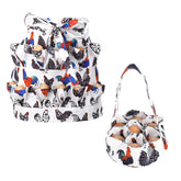 XLSXEXCL egg apron with deep pockets keeps eggs organized on the farm.
