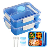XMMEYU 2-pack blue bento box exterior for on-the-go meals