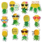 Xuhal pineapple magnets on a cruise door adding tropical flair and clear cabin ID