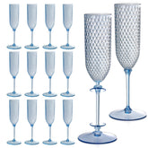 XUWAIDSGN blue detachable champagne flute with 2-piece stem for easy cleaning