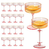 XUWAIDSGN pink champagne martini glasses with pink tint for elegant celebrations