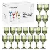XUWAIDSGN vintage 7oz wine glasses with crystal texture for elegant table settings.