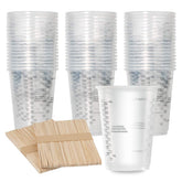 XUXU 100pcs 8oz graduated clear cups for precise paint and resin measuring