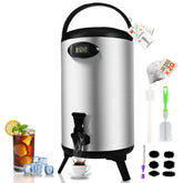 XVEZUA insulated dispenser front view, ideal for self-serve beverages at gatherings.