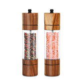 XWXO acacia wood salt and pepper grinders set, 8-inch 2-pack, durable table seasoning.