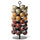 Xympo coffee pod carousel for Vertuo capsules holds 40 pods neatly on display.