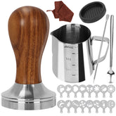 Y-Step 22 PCS Coffee Tamper Set—espresso tamper in use for even extraction.