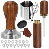 Y-Step 51mm espresso tamper with sandalwood handle delivering consistent tamping.
