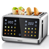 Yabano 4-Slice Toaster with smart touch panel for precise browning.