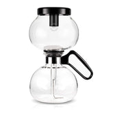 Yama Glass 8-Cup Siphon on stove, dramatic brewing and aroma.