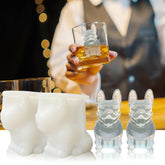 Yamteck French Bulldog ice cube mold with large dog shape for whiskey and cocktails.