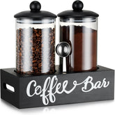 Yangbaga glass coffee canister set with two 55-ounce jars for fresh storage.