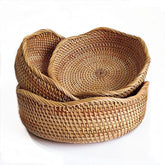 YANGQIHOME small rattan bread basket with natural weave for compact kitchen organization