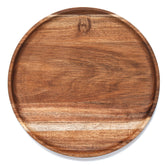 YANGQIHOME round acacia tray showing natural grain for stylish organization
