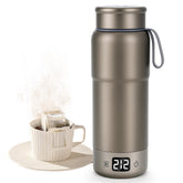 YANWEI Pure Titanium Travel Kettle with LCD temperature display for precise brewing on the go