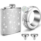 Yaomiao bangle bottle in silver with rhinestones, stylish hydration on the go