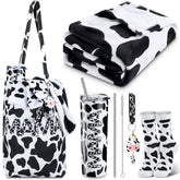 Yaomiao cow-pattern tumbler with lid for on-the-go drinks