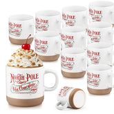Yaomiao North Pole hot chocolate mug in red design, perfect for cozy cocoa moments.