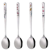 YAPULLYA Korean spoon with flower engraving enhances table aesthetics.
