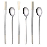 YAPULLYA reusable Korean chopstick set with long handles for easy dining