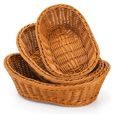 Yarlung bread baskets small oval front view showing sturdy woven design for serving bread