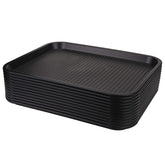 Yarlung fast food tray top view shows rectangular black tray with skid-resistant weave.