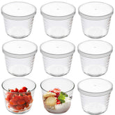 Yarlung small glass bowls with lids for 6.8 oz portions and secure storage.
